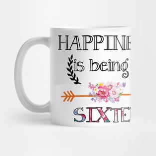 Happiness is being Sixter floral gift Mug